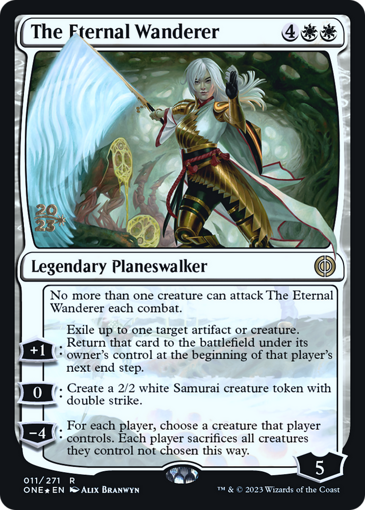 The Eternal Wanderer [Phyrexia: All Will Be One Prerelease Promos] Magic: The Gathering