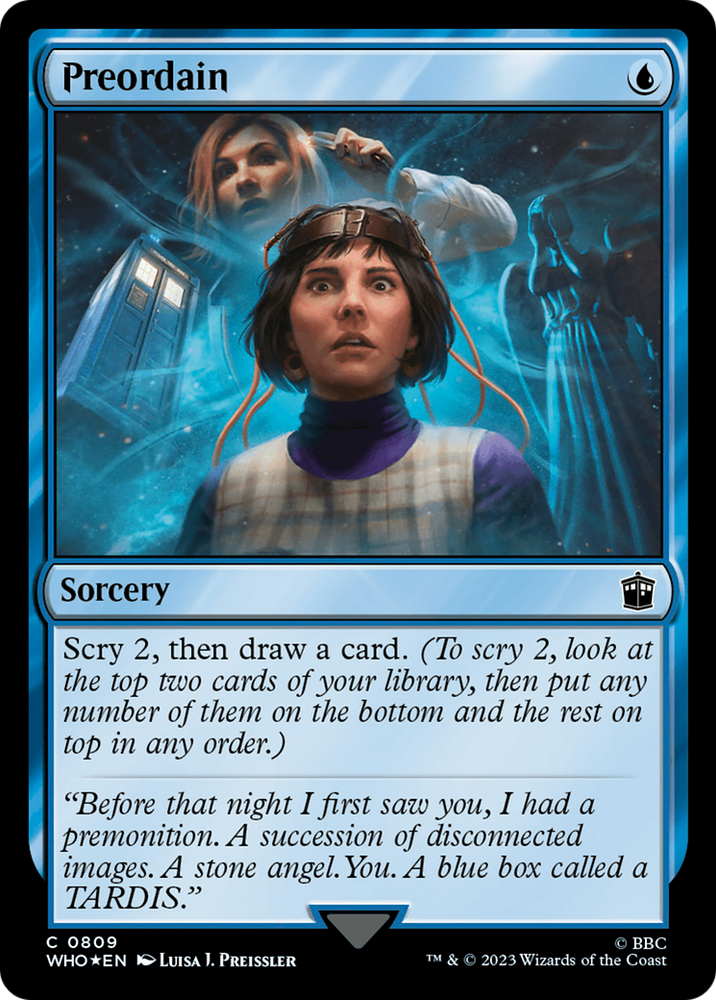 Preordain (Surge Foil) [Doctor Who] Magic: The Gathering