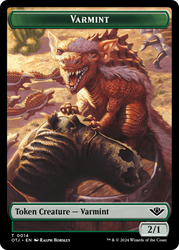 Treasure // Varmint Double-Sided Token [Outlaws of Thunder Junction Tokens] Magic: The Gathering