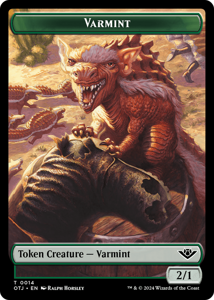 Mercenary // Varmint Double-Sided Token [Outlaws of Thunder Junction Tokens] Magic: The Gathering