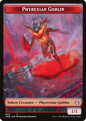 Phyrexian Goblin // Poison Counter Double-Sided Token [Phyrexia: All Will Be One Tokens] Magic: The Gathering