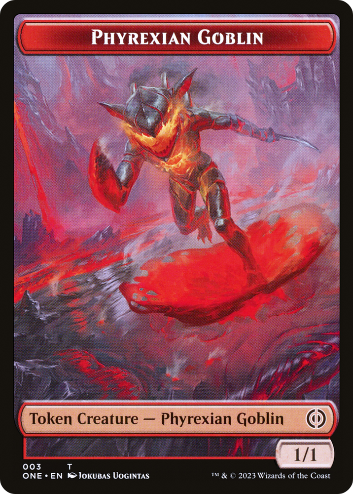 Phyrexian Goblin // Phyrexian Beast Double-Sided Token [Phyrexia: All Will Be One Tokens] Magic: The Gathering