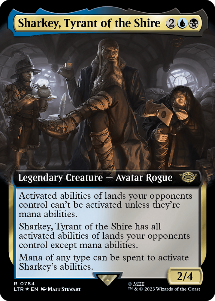Sharkey, Tyrant of the Shire (Extended Art) (Surge Foil) [The Lord of the Rings: Tales of Middle-Earth] Magic: The Gathering