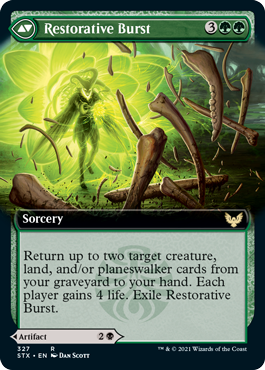 Pestilent Cauldron // Restorative Burst (Extended Art) [Strixhaven: School of Mages] Magic: The Gathering