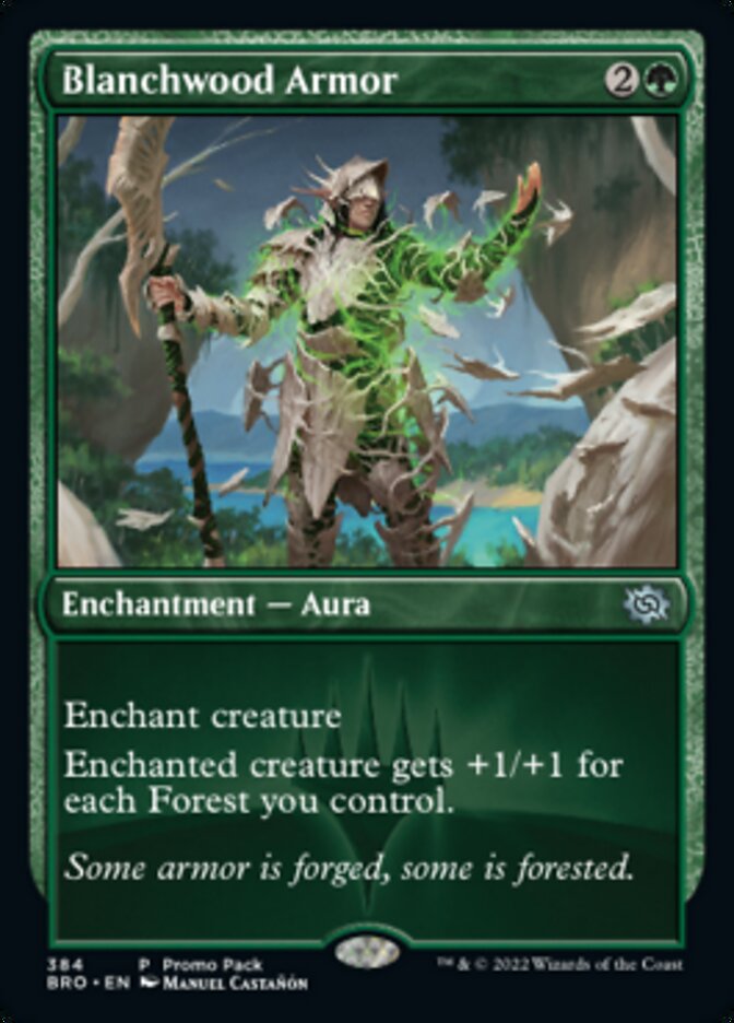 Blanchwood Armor (Promo Pack) [The Brothers' War Promos] Magic: The Gathering