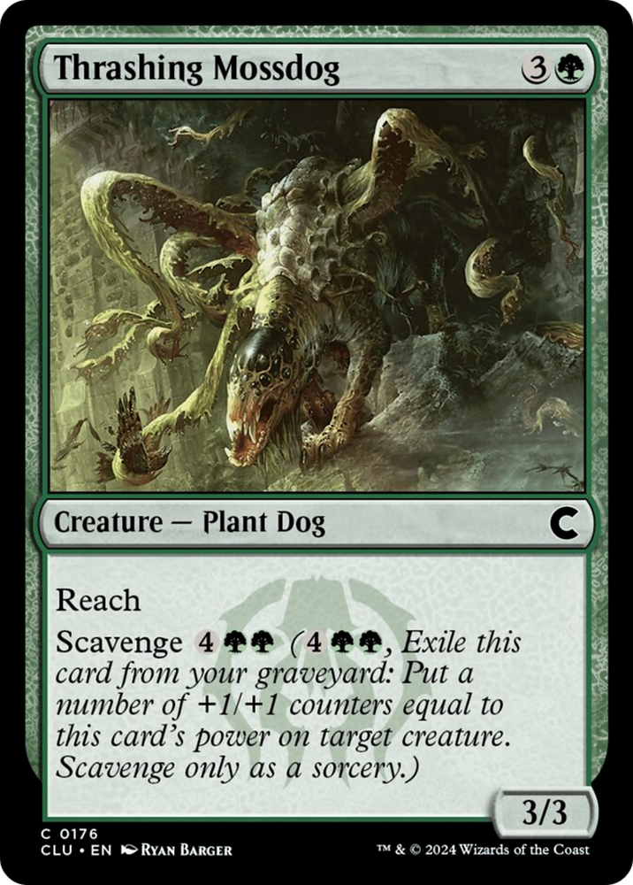 Thrashing Mossdog [Ravnica: Clue Edition] Magic: The Gathering