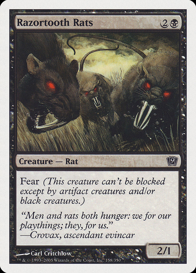 Razortooth Rats [Ninth Edition] Magic: The Gathering