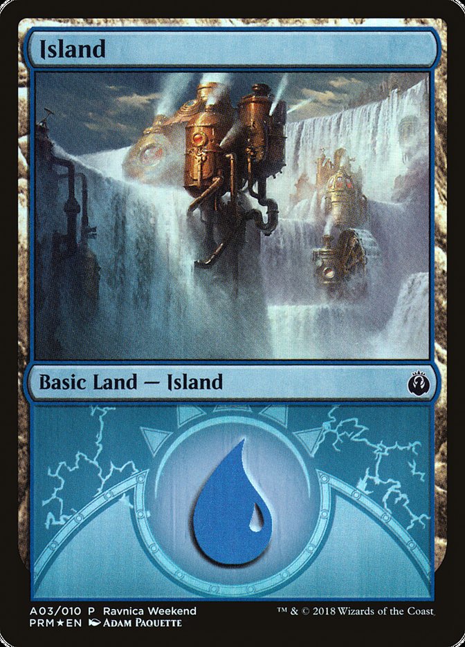Island (A03) [Ravnica Allegiance Ravnica Weekend] Magic: The Gathering