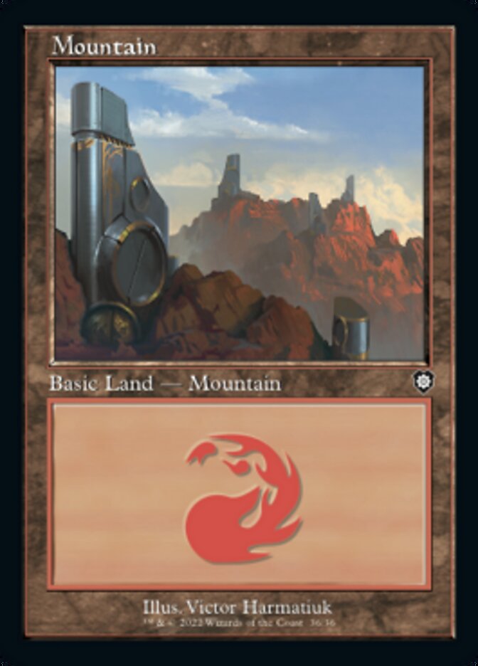 Mountain (036) (Retro) [The Brothers' War Commander] Magic: The Gathering