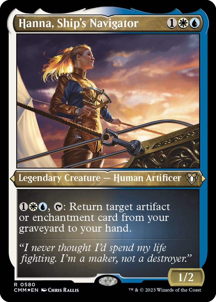 Hanna, Ship's Navigator (Foil Etched) [Commander Masters] Magic: The Gathering