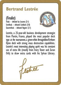 1996 Bertrand Lestree Biography Card [World Championship Decks] Magic: The Gathering