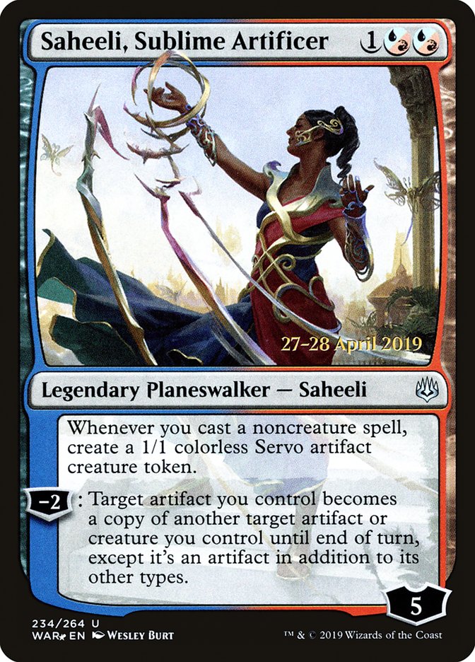 Saheeli, Sublime Artificer [War of the Spark Prerelease Promos] Magic: The Gathering