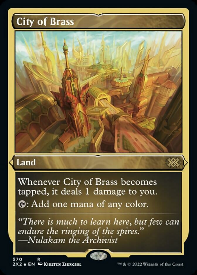 City of Brass (Foil Etched) [Double Masters 2022] Magic: The Gathering