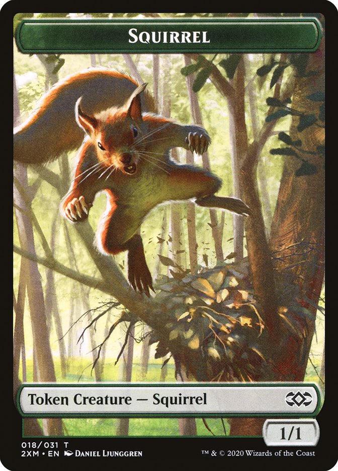 Demon // Squirrel Double-Sided Token [Double Masters Tokens] Magic: The Gathering