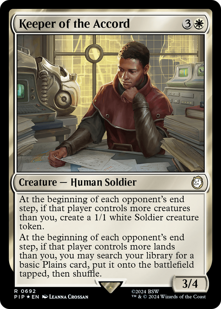 Keeper of the Accord (Surge Foil) [Fallout] Magic: The Gathering