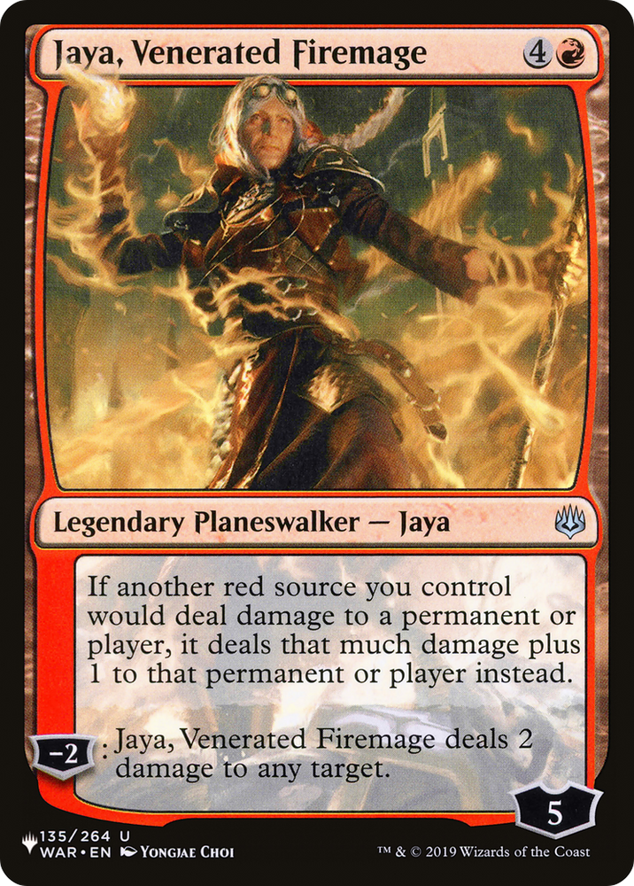 Jaya, Venerated Firemage [The List] Magic: The Gathering