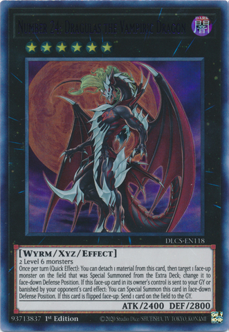 Number 24: Dragulas the Vampiric Dragon (Purple) [DLCS-EN118] Ultra Rare - Yugioh Cards For Your TCG Needs!