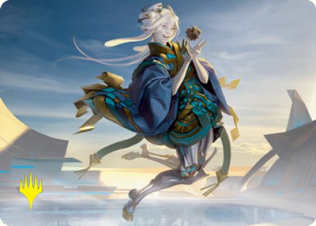 Moonfolk Puzzlemaker Art Card (Gold-Stamped Signature) [Kamigawa: Neon Dynasty Art Series] Magic: The Gathering
