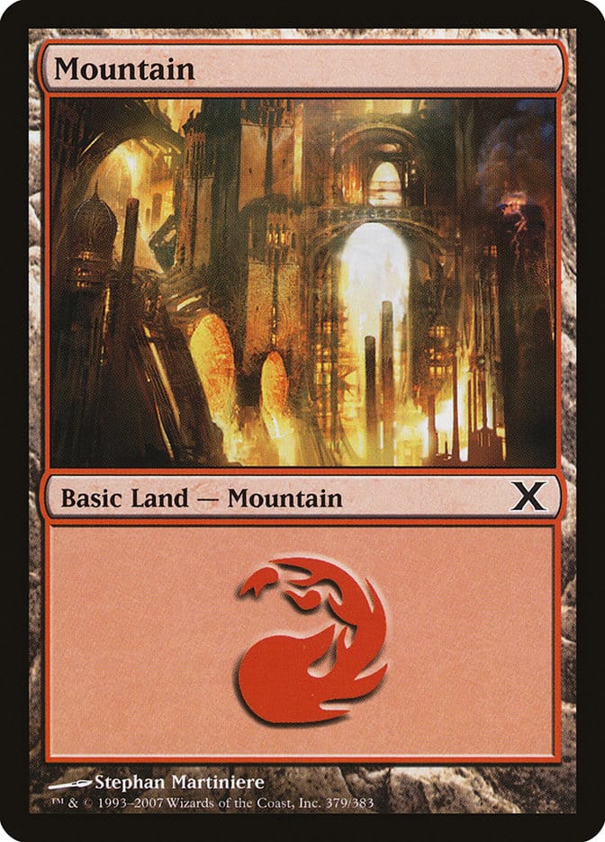 Mountain (379) [Tenth Edition] Magic: The Gathering