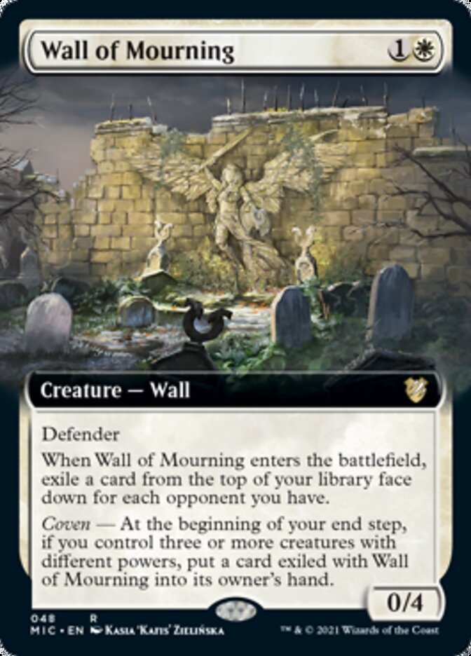 Wall of Mourning (Extended Art) [Innistrad: Midnight Hunt Commander] Magic: The Gathering