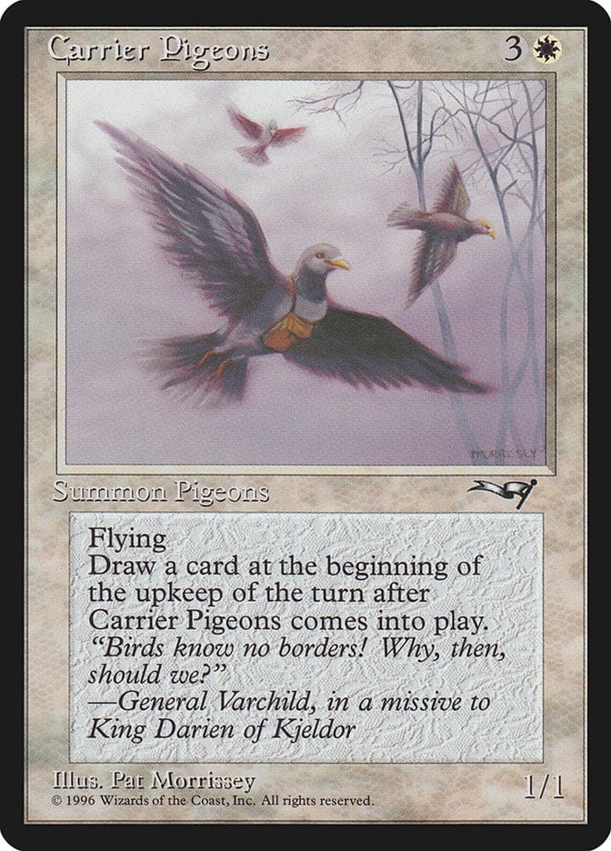Carrier Pigeons (Flying Art) [Alliances] Magic: The Gathering