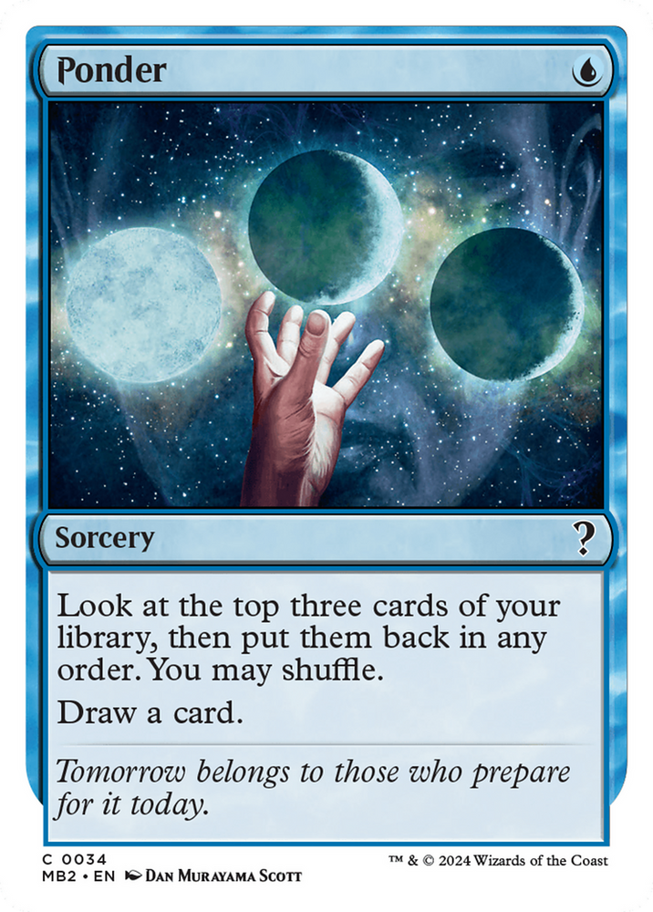 Ponder (White Border) [Mystery Booster 2] Magic: The Gathering