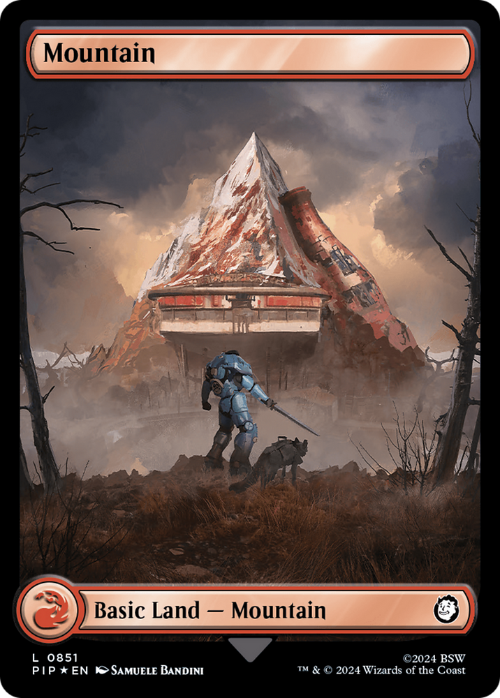Mountain (0851) (Surge Foil) [Fallout] Magic: The Gathering