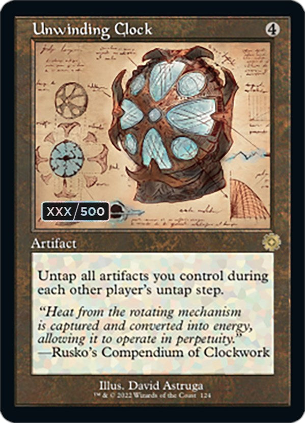 Unwinding Clock (Retro Schematic) (Serialized) [The Brothers' War Retro Artifacts] Magic: The Gathering
