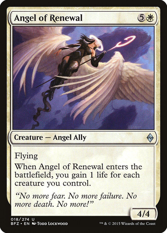 Angel of Renewal [Battle for Zendikar] Magic: The Gathering
