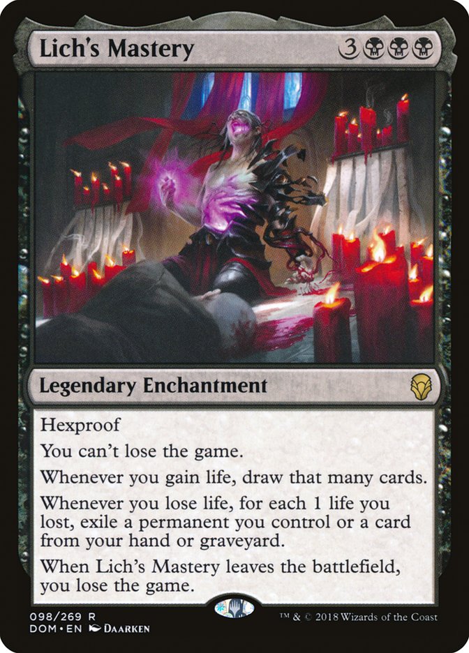 Lich's Mastery [Dominaria] Magic: The Gathering