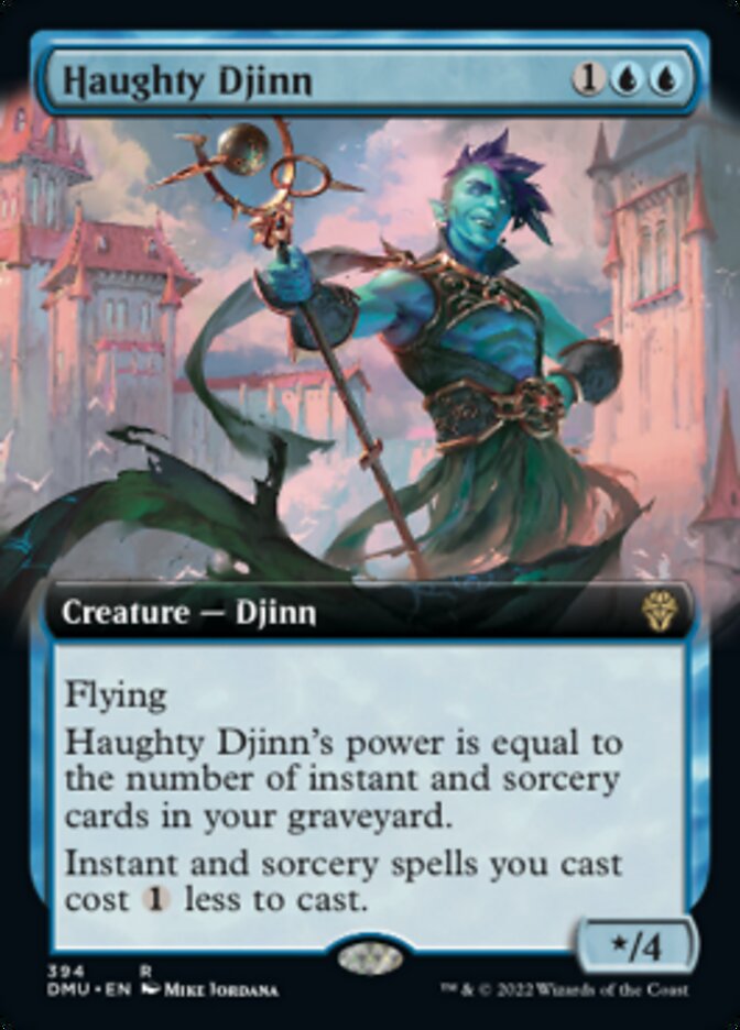Haughty Djinn (Extended Art) [Dominaria United] Magic: The Gathering