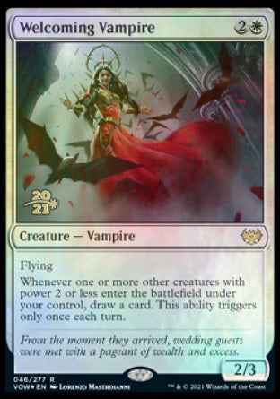 Welcoming Vampire [Innistrad: Crimson Vow Prerelease Promos] Magic: The Gathering