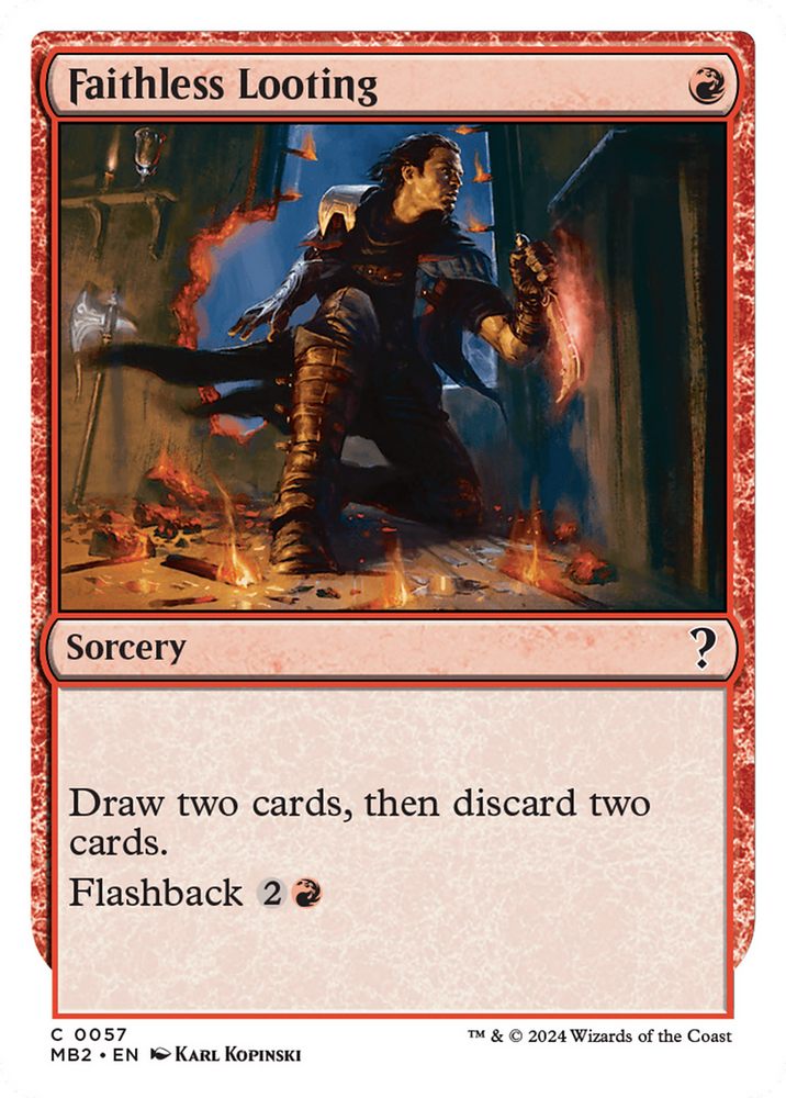 Faithless Looting (White Border) [Mystery Booster 2] Magic: The Gathering