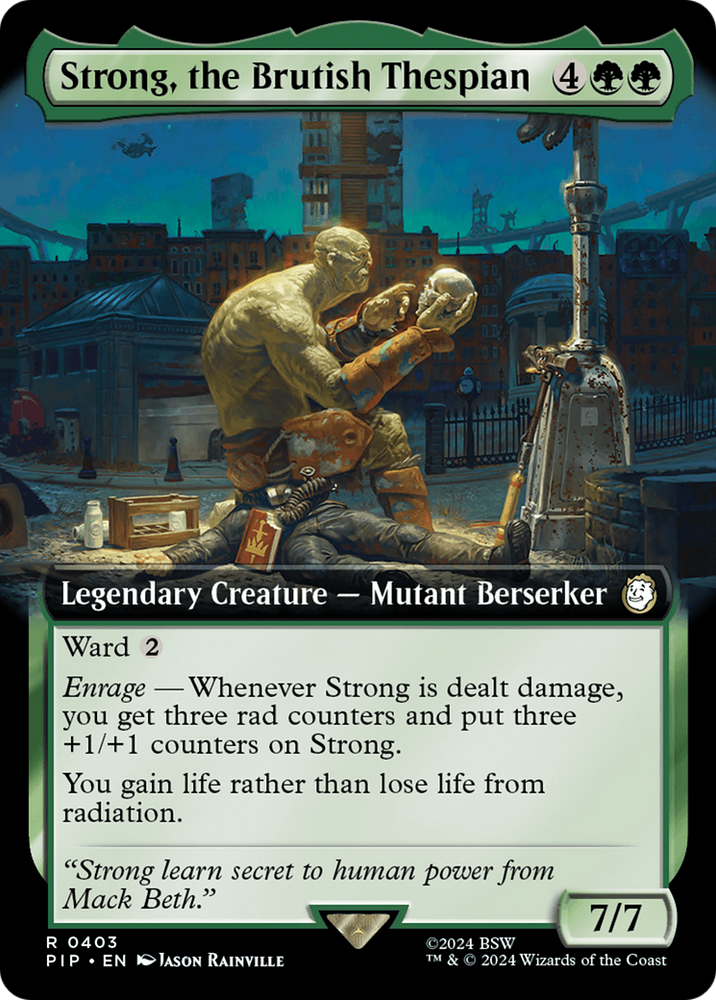 Strong, the Brutish Thespian (Extended Art) [Fallout] Magic: The Gathering