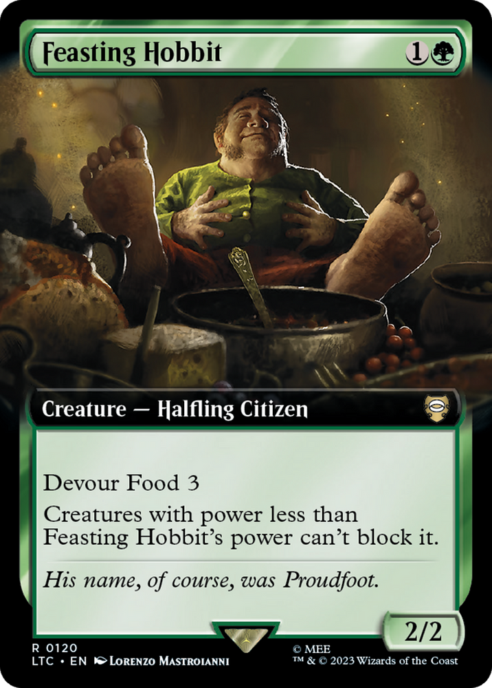 Feasting Hobbit (Extended Art) [The Lord of the Rings: Tales of Middle-Earth Commander] Magic: The Gathering