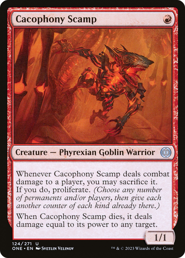 Cacophony Scamp [Phyrexia: All Will Be One] Magic: The Gathering