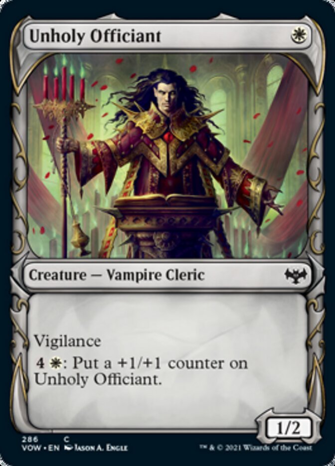 Unholy Officiant (Showcase Fang Frame) [Innistrad: Crimson Vow] Magic: The Gathering