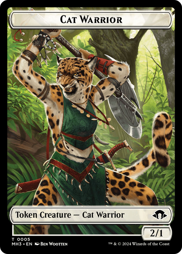 Servo // Cat Warrior Double-Sided Token [Modern Horizons 3 Tokens] Magic: The Gathering