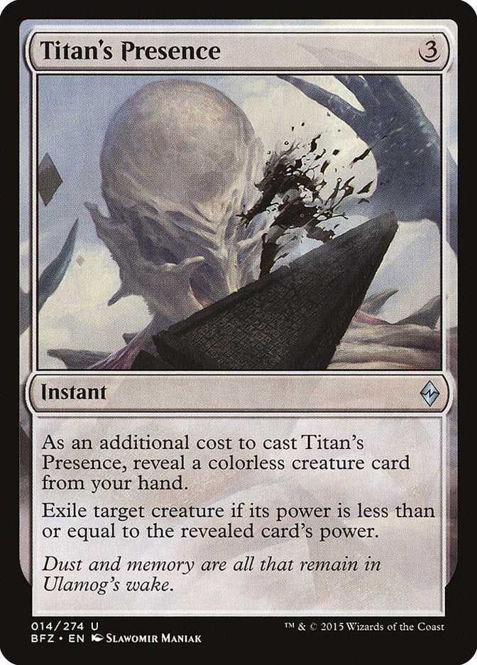 Titan's Presence [Battle for Zendikar] Magic: The Gathering