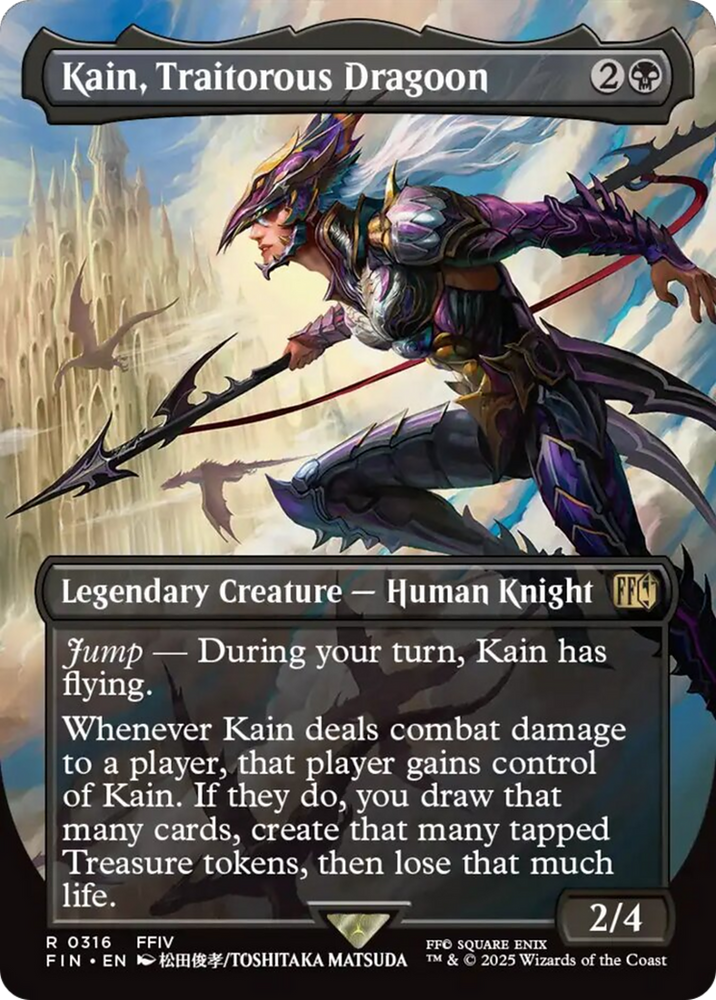 Kain, Traitorous Dragoon (Borderless) [FINAL FANTASY] Magic: The Gathering