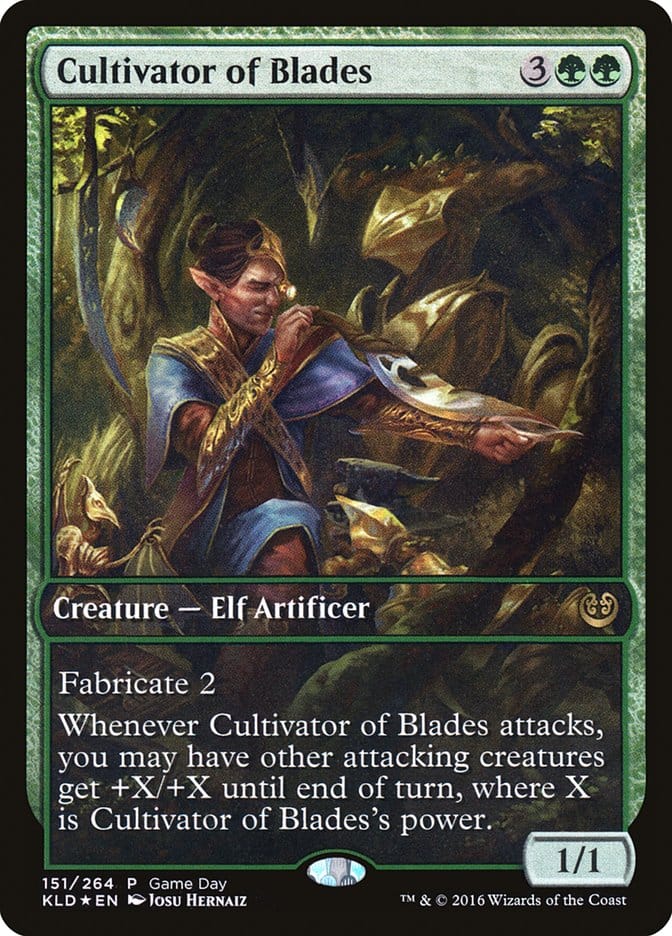 Cultivator of Blades (Game Day) (Full Art) [Kaladesh Promos] Magic: The Gathering