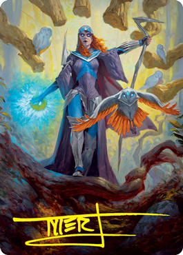 Kasmina, Enigma Sage Art Card (Gold-Stamped Signature) [Strixhaven: School of Mages Art Series] Magic: The Gathering