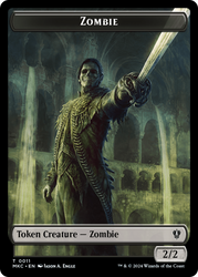 Salamander Warrior // Zombie Double-Sided Token [Murders at Karlov Manor Commander Tokens] Magic: The Gathering