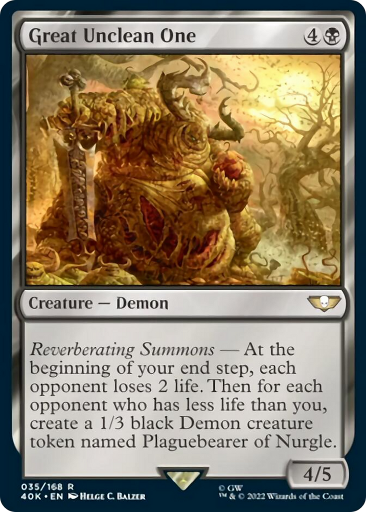 Great Unclean One (Surge Foil) [Warhammer 40,000] Magic: The Gathering