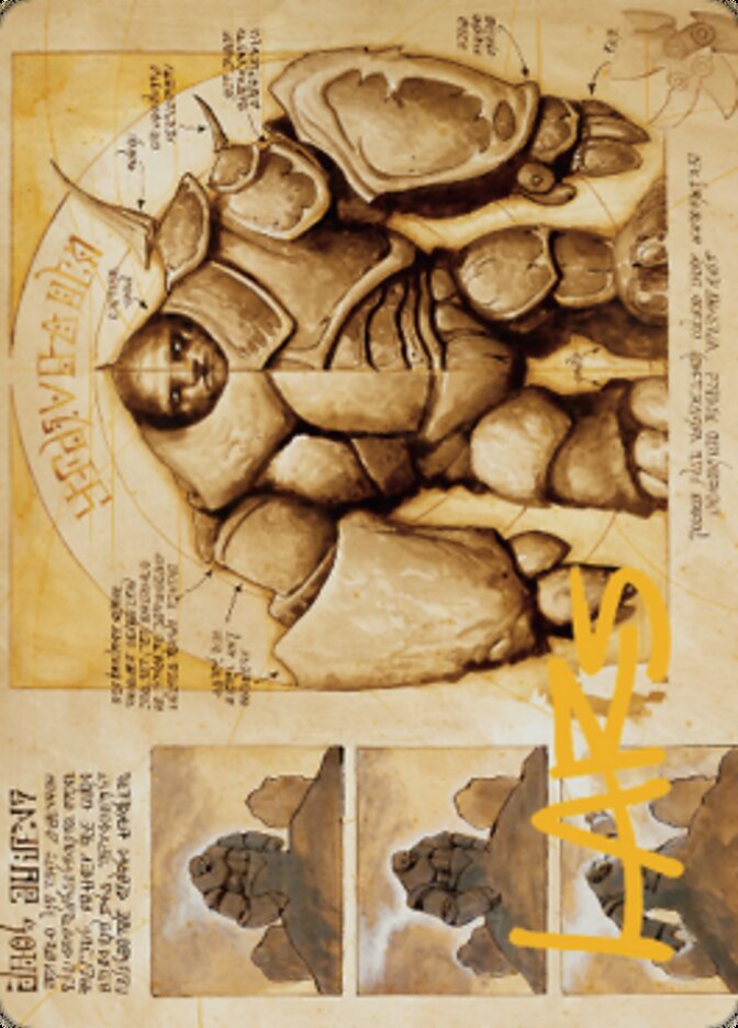 Precursor Golem Art Card (Gold-Stamped Signature) [The Brothers' War Art Series] Magic: The Gathering