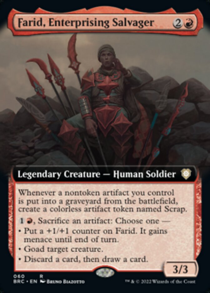 Farid, Enterprising Salvager (Extended Art) [The Brothers' War Commander] Magic: The Gathering