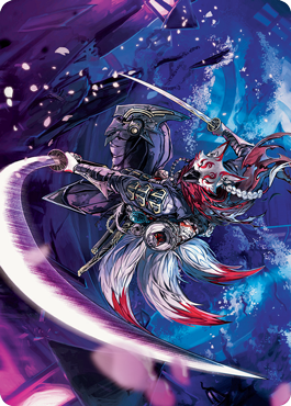 Blade-Blizzard Kitsune Art Card [Kamigawa: Neon Dynasty Art Series] Magic: The Gathering