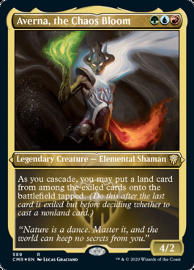 Averna, the Chaos Bloom (Etched) [Commander Legends] Magic: The Gathering