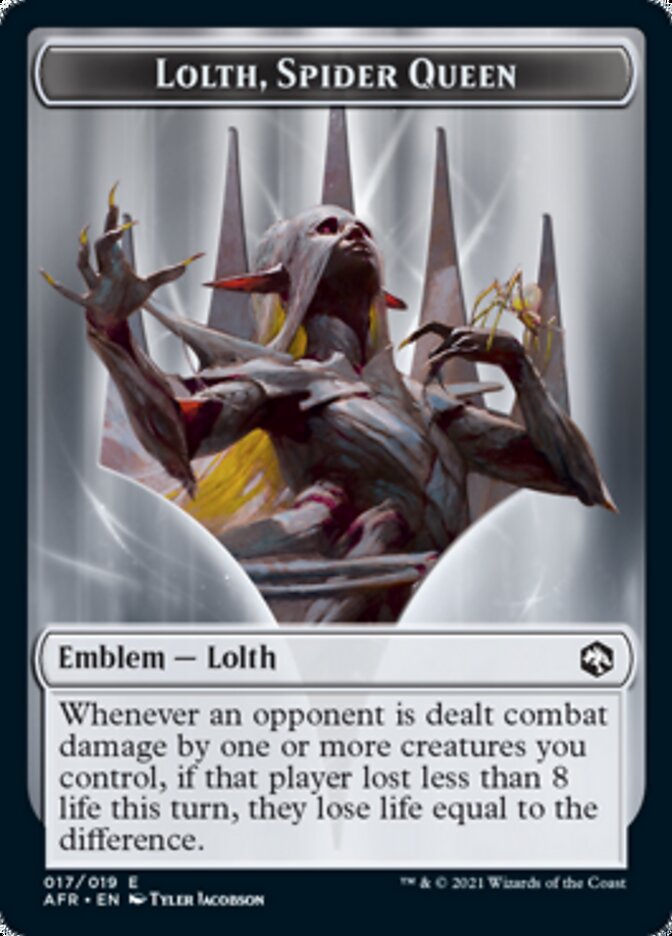 Wolf // Lolth, Spider Queen Emblem Double-Sided Token [Dungeons & Dragons: Adventures in the Forgotten Realms Tokens] Magic: The Gathering