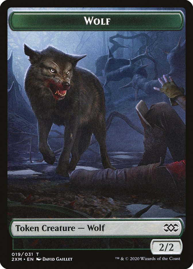 Copy // Wolf Double-Sided Token [Double Masters Tokens] Magic: The Gathering